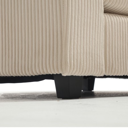 Corduroy, Beige Oversized Modular Sectional Sofa Couch
