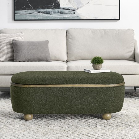 Storage Ottoman Bench, Upholstered End of Bed Ottoman Bench with Storage and Seating, Large Blanket Storage Bench for Foot Rest
