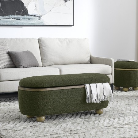 Storage Ottoman Bench, Upholstered End of Bed Ottoman Bench with Storage and Seating, Large Blanket Storage Bench for Foot Rest