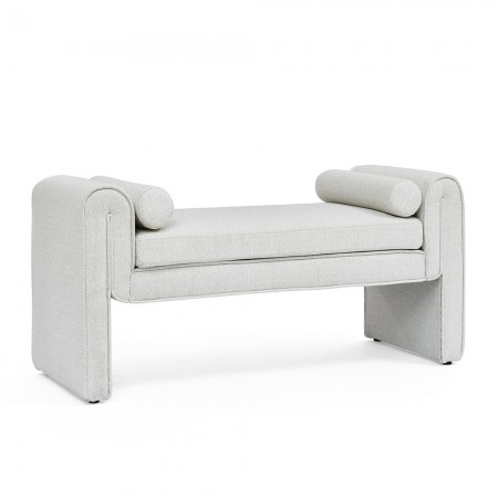 Bedroom storage stool, linen fabric storage stool, large storage space, 50.39 inches, can be used for bed end,White