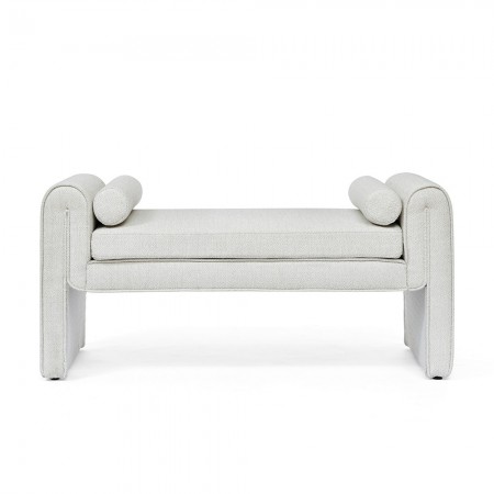 Bedroom storage stool, linen fabric storage stool, large storage space, 50.39 inches, can be used for bed end,White