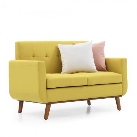 Loveseat Sofa, Mid Century Modern Decor Love Seat Couches for Living Room, Button Tufted