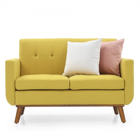 Loveseat Sofa, Mid Century Modern Decor Love Seat Couches for Living Room, Button Tufted
