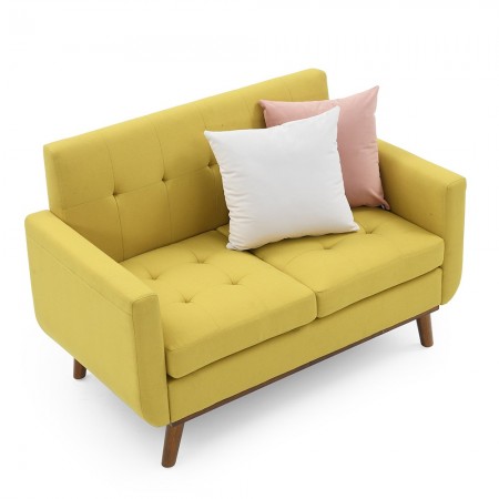 Loveseat Sofa, Mid Century Modern Decor Love Seat Couches for Living Room, Button Tufted