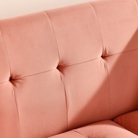 Mid Century Modern Decor Love Seat Couches for Living Room, Button Tufted Upholstered Small Couch for Bedroom Pink