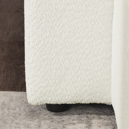 113" Modular Sectional Sofa, Modern Minimalist Sherpa L Shaped Couch Set with Left Chaise and Ottoman Beige