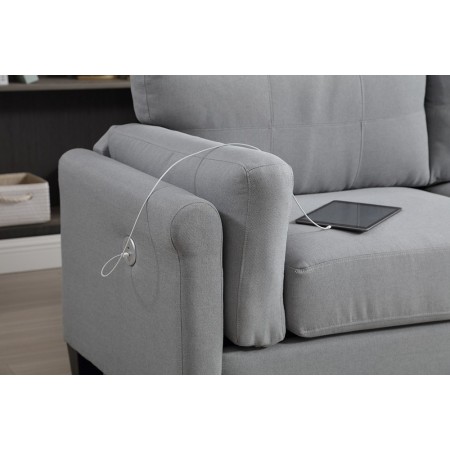OVERSIZED Modern 2 pcs 5 seat Sofa Set Couch  Gray