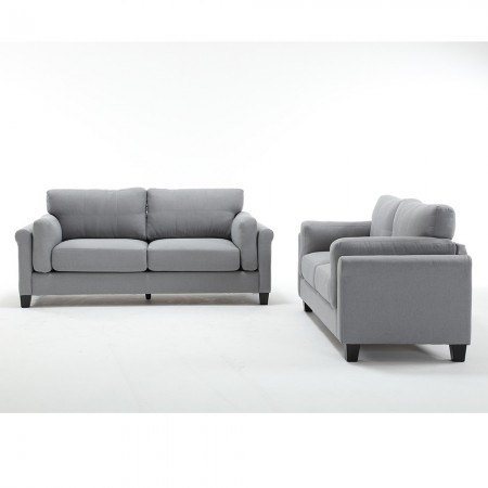 OVERSIZED Modern 2 pcs 5 seat Sofa Set Couch  Gray