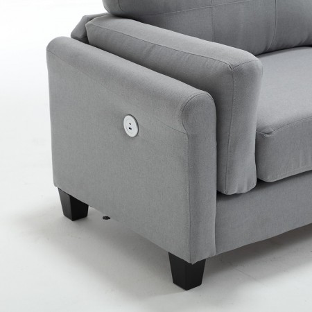 OVERSIZED Modern 2 pcs 5 seat Sofa Set Couch  Gray
