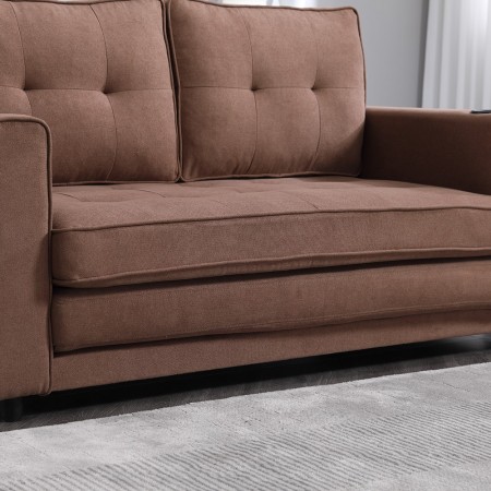 3-in-1 Upholstered Futon Sofa Convertible Floor Sofa bed,Folding Mattres Love Seat Daybed W/Side Pockets for Living Room, Brown