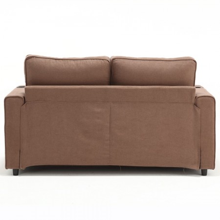 3-in-1 Upholstered Futon Sofa Convertible Floor Sofa bed,Folding Mattres Love Seat Daybed W/Side Pockets for Living Room, Brown