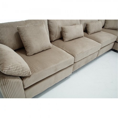 Corduroy Fabric Sectional Sofa, Multi-seat Thick Cushion Couch, Living Room Corner Sofa, Simple Home Sofa