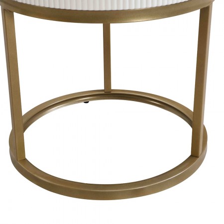 19.68 Inch Modern Nightstand with Drawer, Marble Round End Table with storage