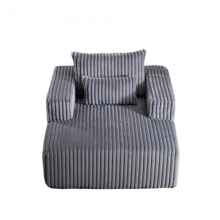 Corduroy lazy sofa With 3 back pillows,Comfy Sofa- Deep Seat Couch for Living Room,Club (Dark Gray)