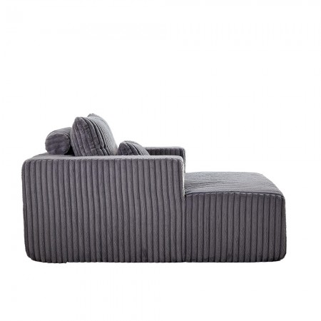 Corduroy lazy sofa With 3 back pillows,Comfy Sofa- Deep Seat Couch for Living Room,Club (Dark Gray)
