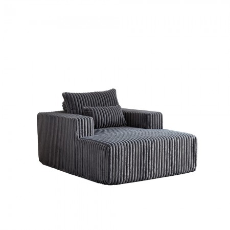 Corduroy lazy sofa With 3 back pillows,Comfy Sofa- Deep Seat Couch for Living Room,Club (Dark Gray)
