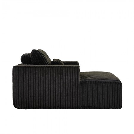Corduroy lazy sofa With 3 back pillows,Comfy Sofa- Deep Seat Couch for Living Room,Club (Black)